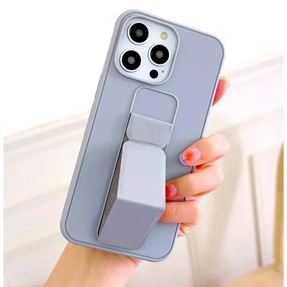 Phone Case with Push Pull Holder Grey Blue iPhone Pro 12 Max - Picture 1 of 3